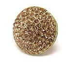 CRYSTAL PAVE LARGE DISK STRETCH RING