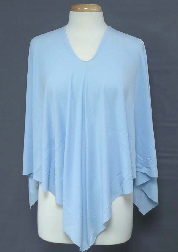 PLAIN POLYESTER AND RAYON PONCHO