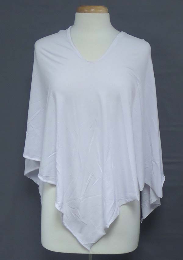 PLAIN POLYESTER AND RAYON PONCHO