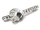 LARGE CUBIC STONE HEART CRYSTAL LONG HAIR PIN