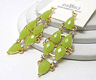 CRYSTAL MULTI ACRYL TEAR DROP PATERN DROP METAL EARRING