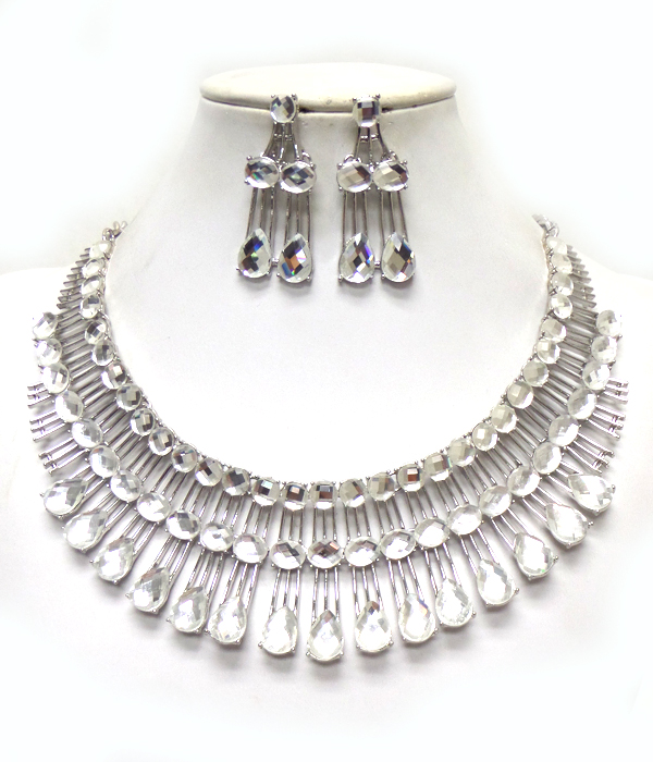 LUXURY CLASS VICTORIAN STYLE AND AUSTRIAN CRYSTAL CELEBRITY PARTY NECKLACE SET
