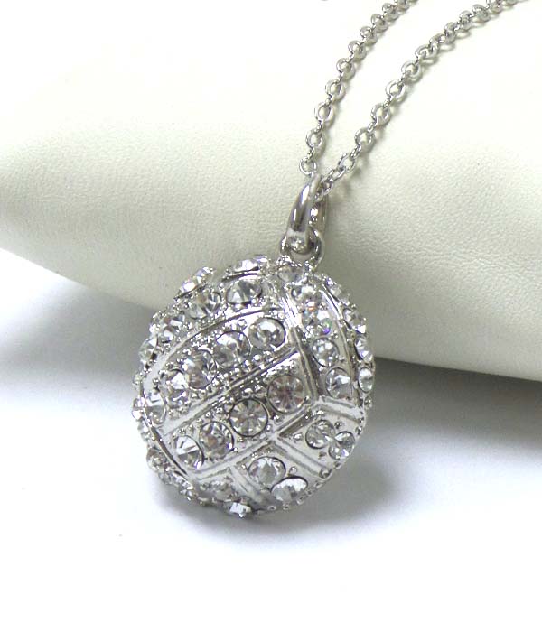 PREMIER ELECTRO PLATING CRYSTAL VOLLEYBALL NECKLACE