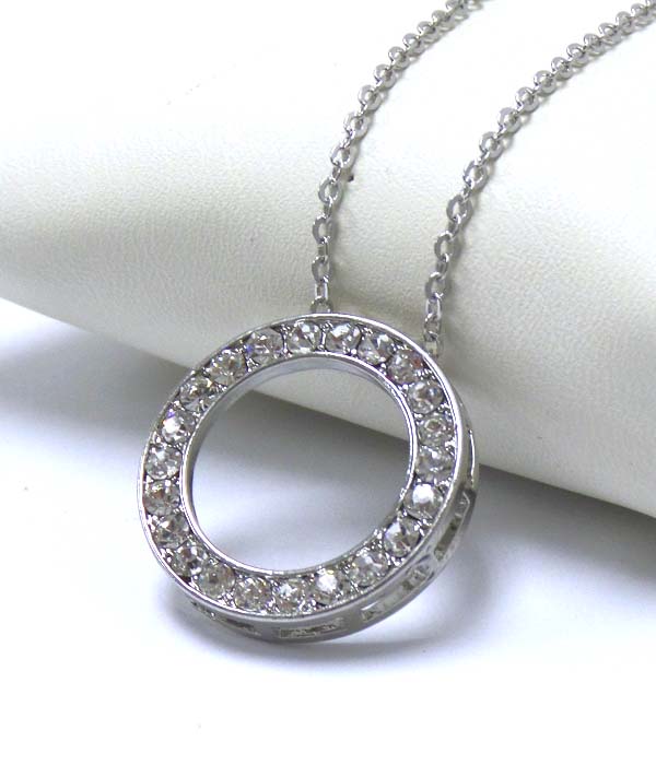PREMIER ELECTRO PLATING CRYSTAL RING PENDANT NECKLACE