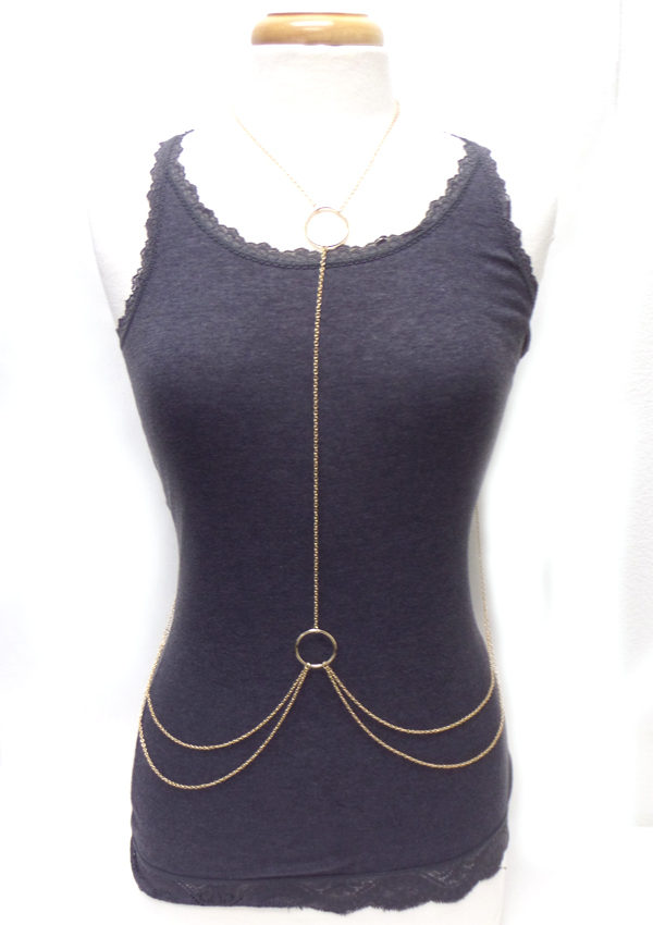 LAYER THIN CHAIN WITH TWO LAYER DROP BODY CHAIN