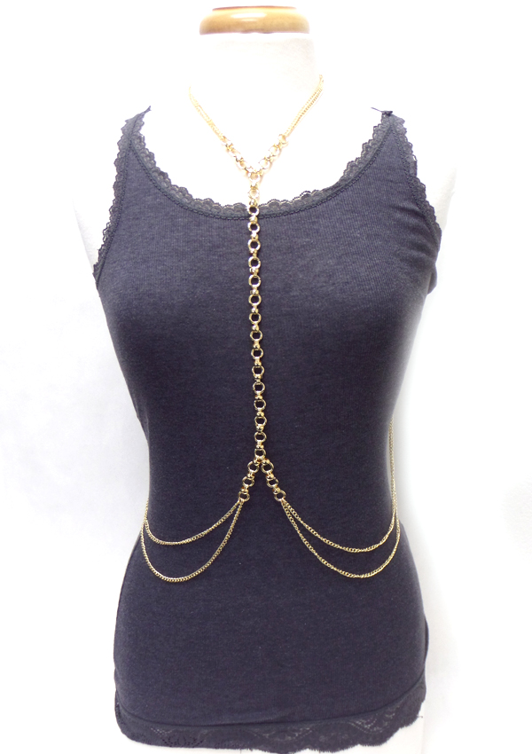 LAYER THIN CHAIN WITH TWO LAYER DROP BODY CHAIN