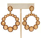 MULTI SIZE FACET ACRYLIC STONE DECO DROP HOOP EARRING