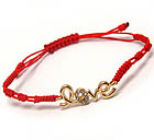 CRYSTAL DECO LOVE AND BRAIDED YARN FRIENDSHIP BRACELET