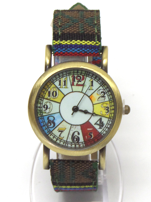 VINTAGE PICTURE FACE BOHO BAND WATCH - WALL CLOCK