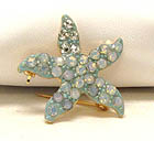 CRYSTAL DECO STARFISH BROOCH