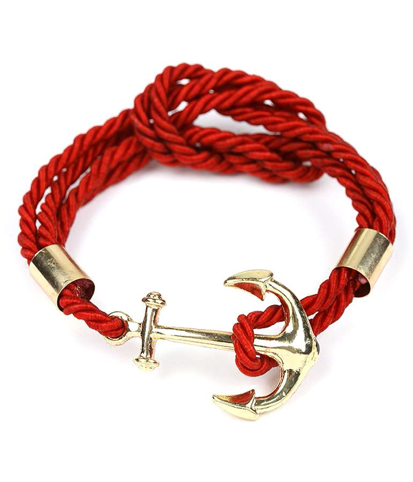 METAL ANCHOR AND KNOTTED ROPE BRACELET