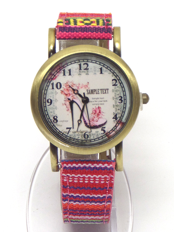 VINTAGE PICTURE FACE BOHO BAND WATCH - HIGH HEEL
