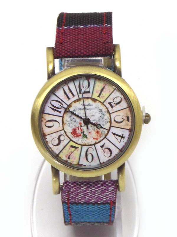 VINTAGE PICTURE FACE BOHO BAND WATCH - WALL CLOCK