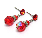 SWAROVSKI CRYSTAL BALL AND RONDELLE DROP EARRING - MADE IN USA