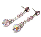 SWAROVSKI CRYSTAL BALL AND RONDELLE DROP EARRING - MADE IN USA