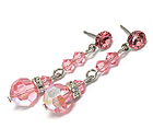SWAROVSKI CRYSTAL BALL AND RONDELLE DROP EARRING - MADE IN USA