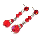 SWAROVSKI CRYSTAL BALL AND RONDELLE DROP EARRING - MADE IN USA