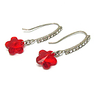 SWAROVSKI CRYSTAL FLOWER AND CRYSTAL DECO EARRING - MADE IN USA
