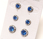 SWAROVSKI CRYSTAL DECO RONDELLE POST EARRING SET OF 3 - MADE IN USA