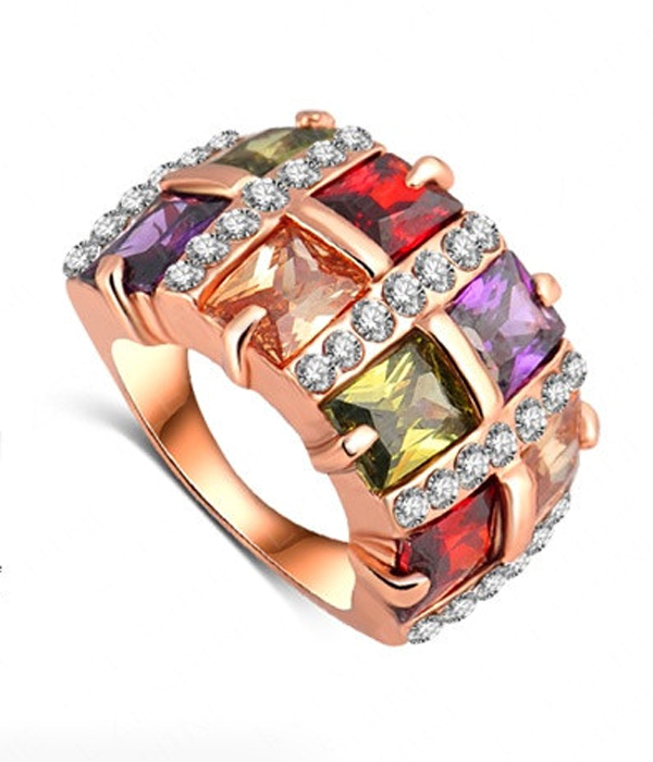 MULTI COLOR AUSTRIAN CRYSTAL PARTY RING
