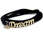 CRYSTAL INFINITE ACCENT DREAM MESSAGE LEATHERETTE WRAP BRACELET