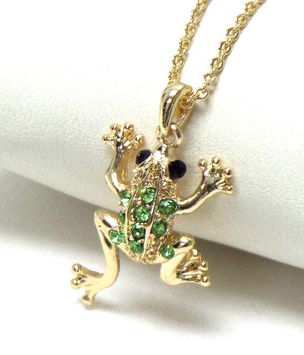 CRYSTAL FROG PENDANT NECKLACE