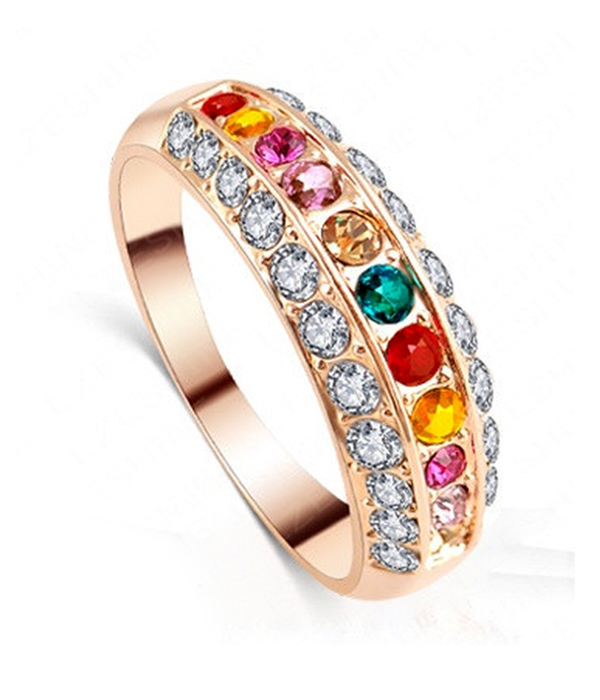 3 LAYER CRYSTAL RING