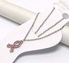 CRYSTAL PINK RIBBON DROP ANKLET