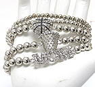 CRYSTAL DECO BASKETBALL MOM STACKABLE STRETCH BRACELET