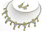 AUSTRIAN CRYSTAL BALL DANGLE NECKLACE AND EARRING SET
