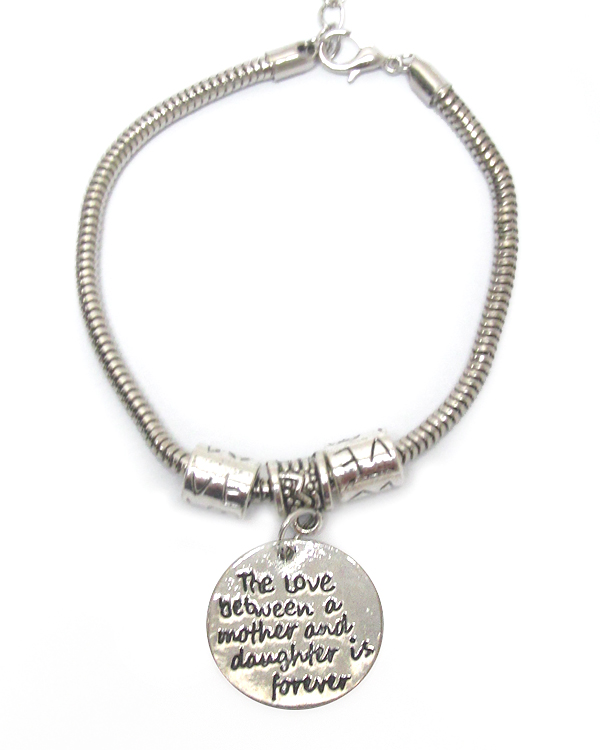 MESSAGE CHARM BRACELET - MOTHER AND DAUGHTER LOVE