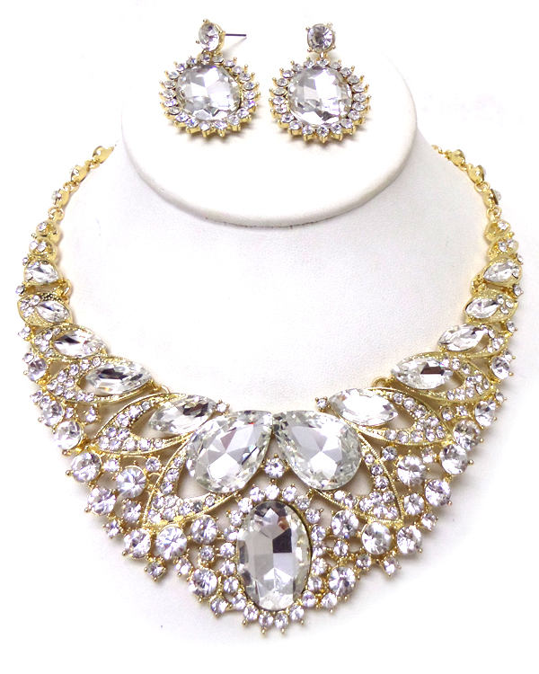 LUXURY CLASS VICTORIAN STYLE AND AUSTRALIAN GLASS DOP PARTY NECKLACE SET 