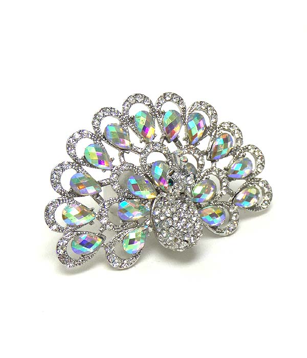 CRYSTAL PEACOCK STRETCH RING