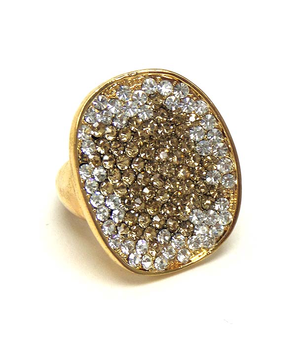 CRYSTAL STUD CURVED DISK STRETCH RING