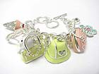 CRYSTAL STUD EPOXY WOMENS FASHION THEME MINIATURE CHARM TOGGLE BRACELET