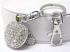 CRYSTAL STUD APPLE KEY CHAIN CHARM