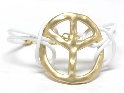 METAL PEACE DOUBLE CORDS BRACELET