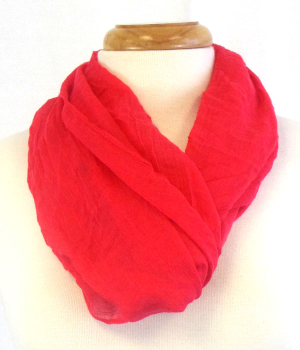 POLYESTER SOLID COLOR INFINITY SCARF