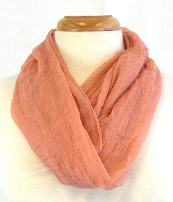 POLYESTER SOLID COLOR INFINITY SCARF