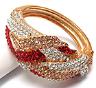 CRYSTAL PAVE WOVEN METAL HINGE BANGLE