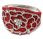 CRYSTAL PAVE FLOWER DECO HINGE BANGLE