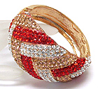 CRYSTAL PAVE WOVEN METAL HINGE BANGLE