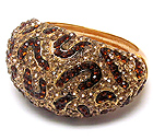 ANIMAL PRINT CRYSTAL STUD HINGE BANGLE