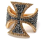 CRYSTAL PAVE CROSS HINGE BANGLE