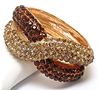 CRYSTAL PAVE CROSSING LINE DECO HINGE BANGLE