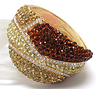CRYSTAL PAVE MULTI COLOR SECTIONAL DECO HINGE BANGLE
