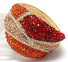 CRYSTAL PAVE MULTI COLOR SECTIONAL DECO HINGE BANGLE