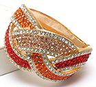 CRYSTAL PAVE WOVEN METAL HINGE BANGLE