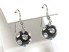 CRYSTAL AND SOLID ACRYLIC BALL DANGLE EARRING