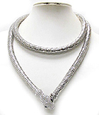 CRYSTAL STUD SNAKE HEAD AND CHAIN LONG NECKLACE